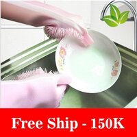 Freeship Bộ Găng tay rửa chén silicon