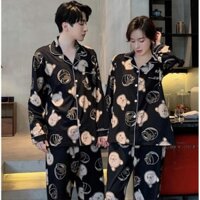 freeship Bộ Quần Áo Đôi NAM NỮ - Bộ PIJAMA NAM NỮ - Bộ đồ ngủ đôi nam nữ - đồ ngủ nam - đồ ngủ nữ 👑  ༷