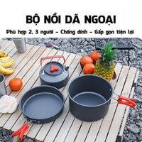 [FREESHIP] Bộ Xoong Nồi Chảo Ấm Dã Ngoại Cắm Trại Xếp Gọn Tiện Lợi Chống Dính, Nồi Camping, Cắm Trại, Du Lịch.