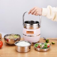 💖FREESHIP💖 Cặp lồng Inox 304 1,6L nắp bát 3 tầng cao cấp - cặp lồng giữ nhiệt siêu bền