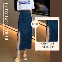 🌸Freeship🌸 Chân váy jean xẻ đùi Banamo Fashion chân váy bò xẻ tà dáng dài cạp cao phong cách Ulzzang Z032