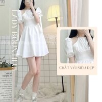🌸Freeship🌸 Đầm Cổ Yếm Nữ Hở Vai. Váy Nữ Dáng Xòe 2 Màu  Q092