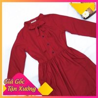 [FREESHIP] Đầm váy babydoll ĐỎ NƠ CỔ (kèm hình thật)