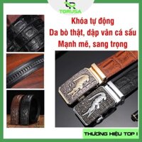 [FreeShip] Dây Nịt Nam - Thắt Lưng Nam Da Bò Thật Vân Cá Sấu Kiểu Dáng Trẻ Trung Sang Trọng Đẳng Cấp 🎖️ 🏆