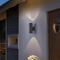 (FREESHIP) Đèn tường trụ ngoài trời 2 đầu, lắp bóng Led E27 vỏ hợp kim nhôm sơn tĩnh điện siêu bền