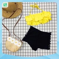 FreeShip  Đồ bơi bikini áo bèo quần short đan dây  Xinh