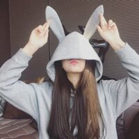 FREESHIP ĐƠN 99K_ Áo hoodie tai thỏ màu trơn đáng yêu