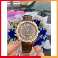 [Freeship] Đồng hồ đeo tay nữ chính hãng Bolun dây da, mặt vuông đính đá chống nước Bolun