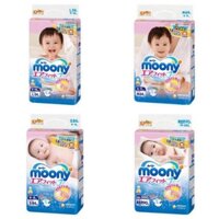 [FREESHIP EXTRA] Tã bỉm Moony NỘI ĐỊA NHẬT dán quần NB90/S84/M64/L54 Ma20s - -