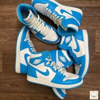 (FREESHIP+FULLBOX) Giày thể thao AIR JORDAN 1 Retro High UNC xanh trắng cổ cao GIẢM GIÁ TẾT 2021