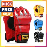 FREESHIP🎁 Găng tay MMA hở ngón 01 ⚡giá rẻ⚡ Găng tay đấm bốc hở ngón