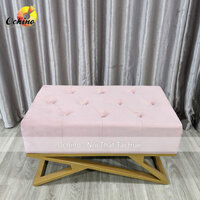 (FREESHIP) Ghế dài phòng khách, ghế Băng Chờ chân vàng sang chảnh (hàng Có Sẵn)