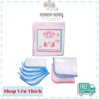 [Freeship - Giá sốc] 10 Khăn sữa 4 lớp Kiba cho bé sơ sinh PKSS001 KurooBaby khăn xô mềm mại an toàn thấm hút tốt cho bé sơ sinh giá siêu rẻ