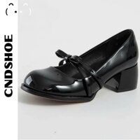 (FREESHIP) Giày Búp Bê Quai Nơ 5cm Vintage Tiểu Thư Cho Nữ - Barbie Shoes