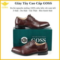 ⭐FREESHIP⭐ Giày Tây Nam Dây Buộc Màu Nâu Bò GOSS1617 - Giầy Nam Công Sở Cao Cấp Da Bò Thật 100%