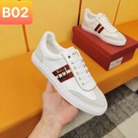 [FREESHIP] Giày Thể Thao Sneaker Nam, Thời Trang Nam Cao Cấp, Sneaker Trắng Kẻ Đỏ B02 .