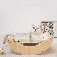 [FREESHIP] Giường ngủ gỗ cho mèo, võng treo xinh xắn cho thú cưng đa năng tối giản, nệm cho pet