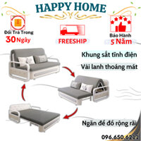 (FREESHIP) Giuong Sofa Gấp Gọn, Sofa Giuong Thông Minh Gấp Gọn Happy_Home, Ghe Sofa Kéo Ra Thành Giường Có Đệm Và Gối