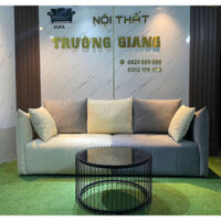 [FREESHIP HÀ NỘI] Ghế sofa bọc nỉ phối hai màu kem và ghi kích thước 2m2,Sofa phòng khách
