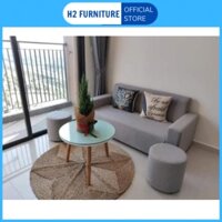 [FREESHIP HÀ NỘI] Ghế sofa nỉ H2  bền đẹp khung gỗ tự nhiên sofa phòng khách đủ kích thước