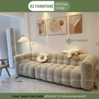 [FREESHIP HÀ NỘI] Ghế sofa Boba nỉ cao cấp H20B1 khung gỗ chắc chắn bảo hành1 năm sofa nỉ lông cừu