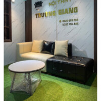 [FREESHIP HÀ NỘI] Ghế sofa,ghế sofa phòng khách,ghế sofa da phối màu đen trắng kích thước 2m2 ,Ghế chờ sofa