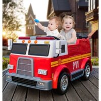 [Freeship Hà Nội] Ô Tô Điện Cứu Hoả LL 911 2 Chỗ , Còi Hú, Bộ Đàm, Tải Trọng 90KG Có Kết Nối Bluetooth