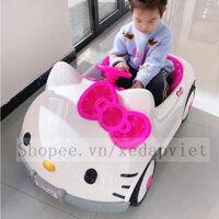 [Freeship Hà Nội] Ô Tô Điện Hello Kitty Dành Cho Bé Gái, 2 Động Cơ, Tải Trọng 50KG ,Điều Khiển Từ Xa Và Tự Lái (Trắng)