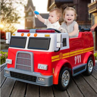 [Freeship Hà Nội] Ô Tô Điện Cứu Hỏa LL911 2 Chỗ Mô Hình Thực, Còi Hú Bộ Đàm Tải 90KG,Kết Nối Bluetooth (Đỏ-Đen-Trắng)