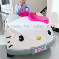 [Freeship Hà Nội] Ô Tô Điện Hello Kitty Dành Cho Bé Gái, 2 Động Cơ, Tải Trọng 50KG ,Điều Khiển Từ Xa Và Tự Lái (Trắng)