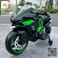 [Freeship Hà Nội] Xe Máy Mô Tô Điện NINJA H2R Cho Bé Kiểu Dáng Thể Thao Tự Lái Tải Trọng 50KG (Đỏ-Xanh-Đen-Trắng)