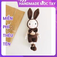 [FREESHIP + HANDMADE 100%] Thú bông móc len Thỏ nâu BUNNY cao cấp Coco Kids, đồ chơi thú bông len cao cấp và an toàn