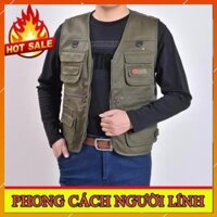 ♘[FreeShip – hàng Auth] Áo gile Nam - ghi lê Lính Mỹ Vest Nhiều Túi