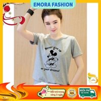[FREESHIP - HÀNG CAO CẤP] 🥑Áo thun nữ tay ngắn in hình chuột Mickey🥑 | Áo thun nữ form rộng | Emora Fashion