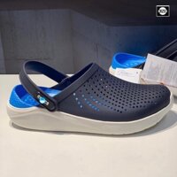[FREESHIP +Hàng loại 1] Dép Sục Cross Literide, Giày sục sandal Crocs quai ngang bít đầu nam nữ, kèm tem-đen lót xanh