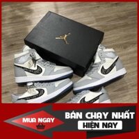 FreeShip - Hàng xịn  giày jordan trắng xám hàng 1:1 chuẩn ( full box + freeship )
