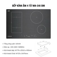 [FREESHIP HCM] Bếp từ 4 vùng nấu Malloca MH 04I BM / Kính Eurokera, dạng xước Metalic kiểu mới - CHÍNH HÃNG