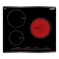 [FREESHIP HCM] Bếp từ hồng ngoại Kaff KF-S48QH plus kính Schott Ceran 3 vùng nấu Inverter - CHÍNH HÃNG