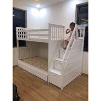 [Freeship HCM] Giường Tầng 1m2/1m2 Cao Cấp - Cầu Thang An Toàn Kết Hợp Hộc Kéo Tiện Lợi - Vạt Giường Nằm Chiếu
