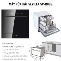 [FREESHIP HCM]  Máy rửa bát nhỏ Sevilla SV - R08S (8-10 Bộ bát đĩa Châu Âu) - CHÍNH HÃNG