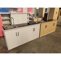 [Freeship HCM] Tủ bếp Mini nhựa Đài Loan ngang 1m6 đủ màu sẵn bồn vòi đầy đủ -mặt dán gạch , giao nhanh trong ngày