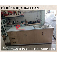 [FREESHIP HCM] Tủ bếp nhựa Đài Loan 2m bồn đôi đa năng giá rẻ tại xưởng không qua trung gian