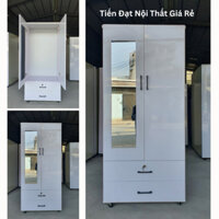 [Freeship HCM] Tủ quần áo 2 cánh có gương soi toàn thân nhựa Đài Loan giá rẻ nhất HCM