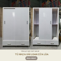 [Freeship HCM] Tủ quần áo cánh lùa 2 hộc kéo đa năng giá xưởng 1m8x1m2x50 nhựa Đài Loan
