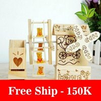 Freeship Hộp đựng bút bằng gỗ có phát nhạc