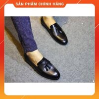 [Freeship - Hot Trend] Giày Da Nam Kiểu Dáng Hàn Quốc nơ chuông - Giày Da bò Thật - Bảo Hành Một Năm Mã 007