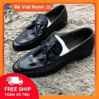 [Freeship - Hot Trend] giày da nam kiểu dáng hàn quốc, da bò tấm, đế cao su đúc khâu, bảo hành 12t, mã 4 GÙ NƠ CHUÔNG