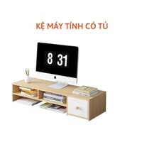 FREESHIP Kệ Để Máy Tính Có Ngăn Kéo Và 4 Ngăn Để Đồ Tiện Ích