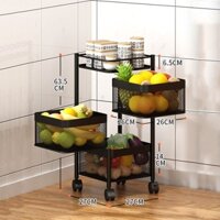 🚛FREESHIP 🆓 Kệ Sắt Vuông Xoay 360* - 3 TẦNG - Chất Liệu Thép Không Gỉ Có Bánh Xe Di Chuyển Hàng Xuất Khẩu