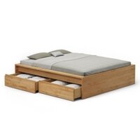(FREESHIP LẮP ĐẶT HCM) GIƯỜNG NGỦ KIỂU NHẬT HIỆN ĐẠI, CÓ 2 HỘC, KHÔNG ĐẦU GIƯỜNG, GỖ MDF  PHỦ MELAMINE